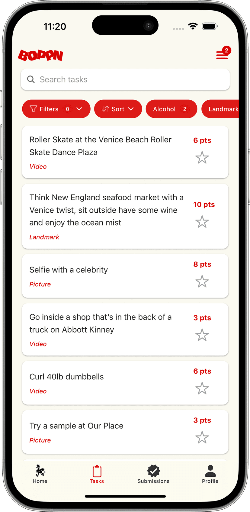 Boppn App Interface